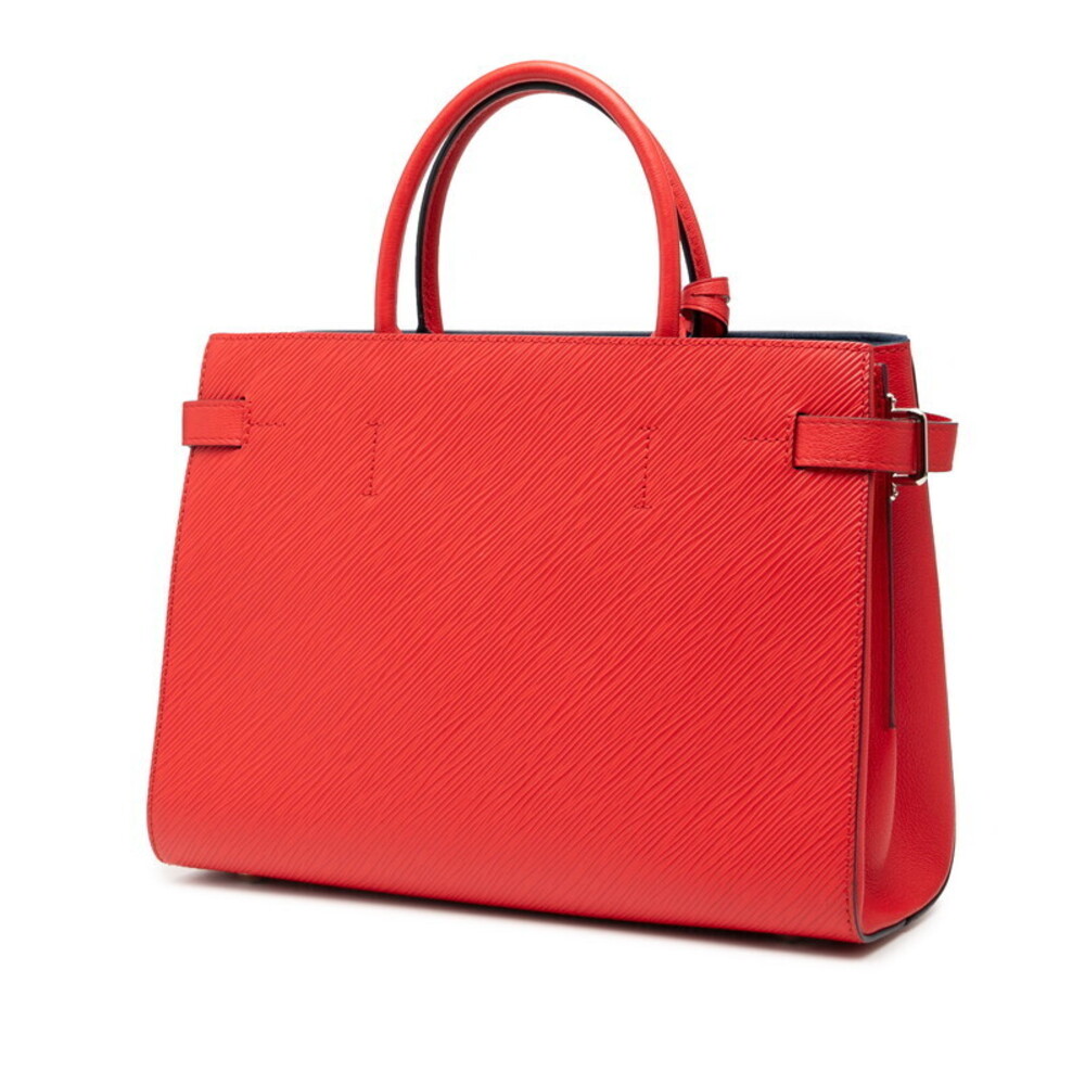 Louis Vuitton Tote Twist Bag Blue Red Leather Epi Coquelicot Navy Shoulder